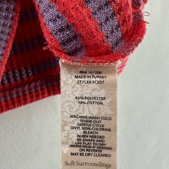 Soft Surroundings Sweater Womens PL Serene Button Collar Waffle Knit Red Purple - Picture 8 of 11